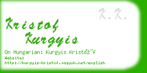 kristof kurgyis business card